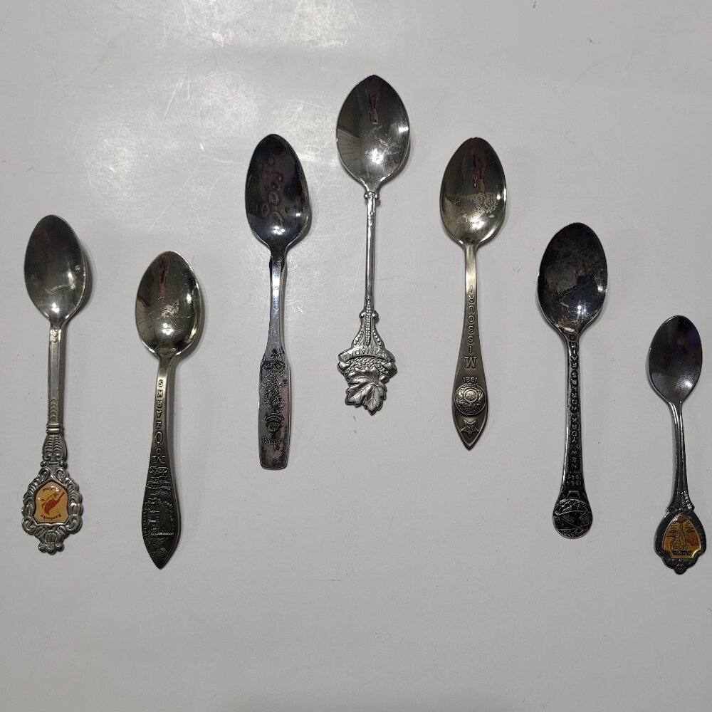 Vintage Miniature Souvenir Spoons 7 Pc Set